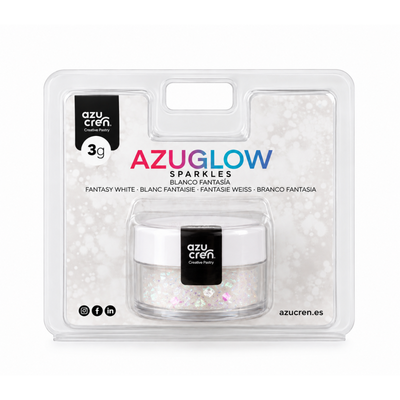Paillettes comestibles Azuglow Sparkle Blanc Fantasia 3 g Azucren