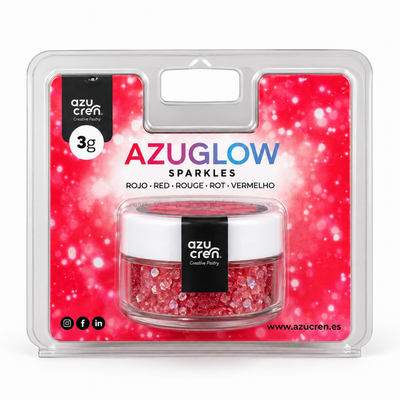 Paillettes comestibles Azuglow Sparkle Rouge 3 g Azucren