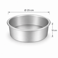 Runde Backform Ø 25 cm Höhe 10 cm