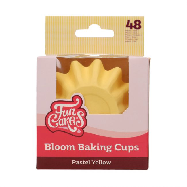 48 Caissettes à Cupcake Bloom - Pastel Jaune - FUN CAKES