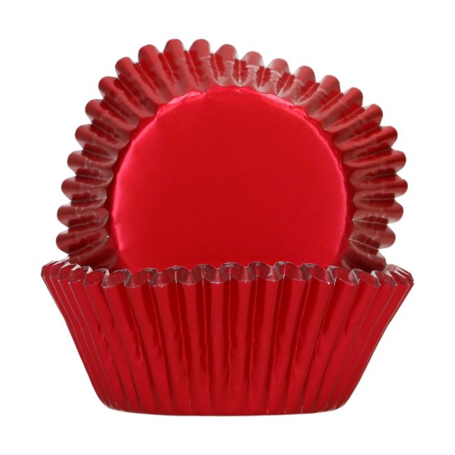 48 Caissettes à Cupcake Metallic Red - FUN CAKES