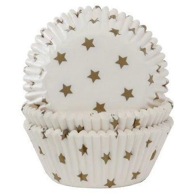 50 Caissettes à Cupcakes - Étoiles d'Or - Patissland