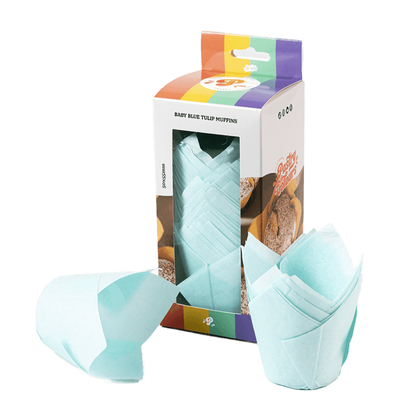 50 Caissettes à Muffins Baby Blue - PASTRY COLOURS