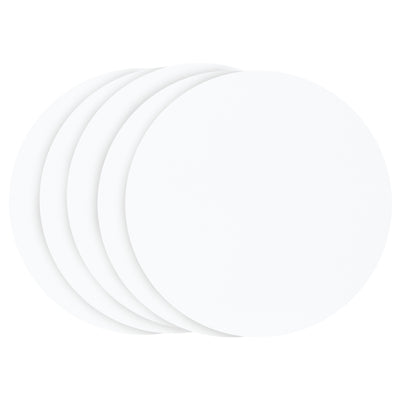 Set/5 Cake Card Rond BLANC (choisir la taille)