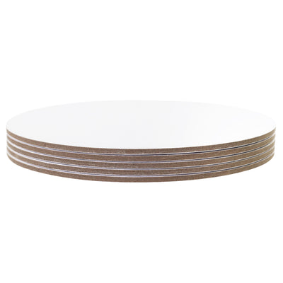 Set/5 Cake Card Rond BLANC (choisir la taille)