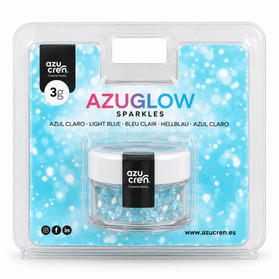 Paillettes comestibles Azuglow Sparkle Bleu Clair 3 g Azucren