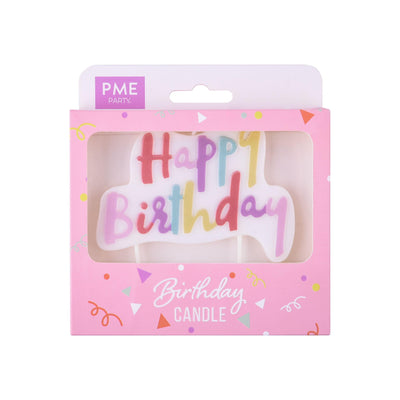 Bougie Topper - Pink Pastel Happy Birthday - Patissland