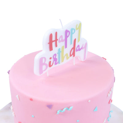 Bougie Topper - Pink Pastel Happy Birthday - Patissland