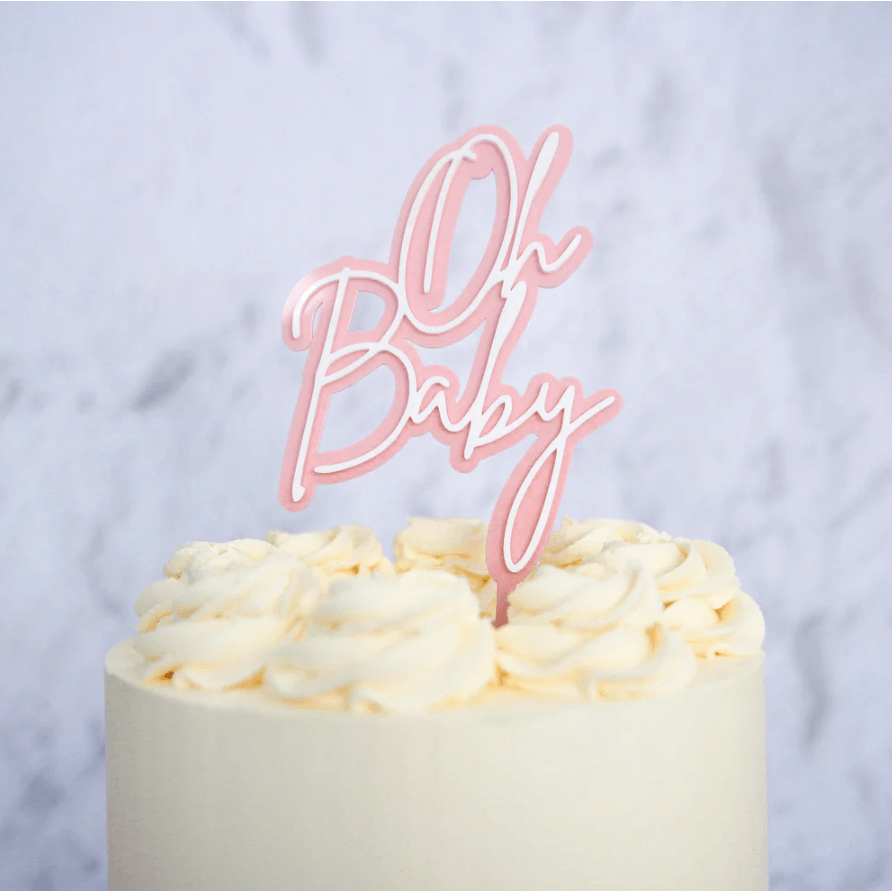 Cake Topper Oh Baby - (Modèle Fille ou Garçon au choix) - SWEET STAMP