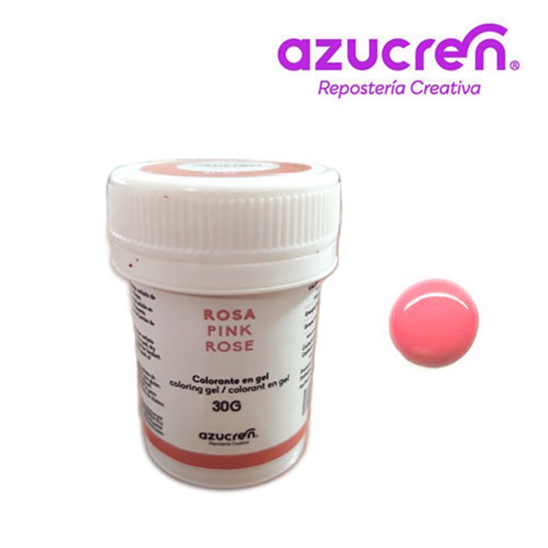 Colorant alimentaire rose Azucren 30g en gel hydrosoluble pour pâte à sucre