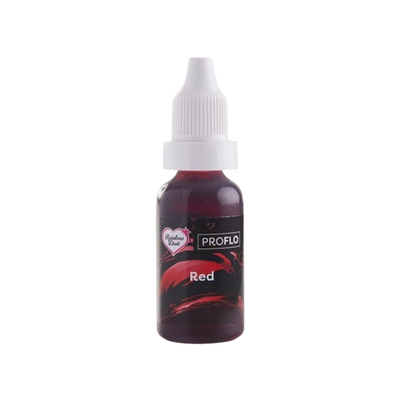 Flacon de colorant liquide rouge ProFlo 16 ml Rainbow Dust – spécial aérographe et pâtisserie