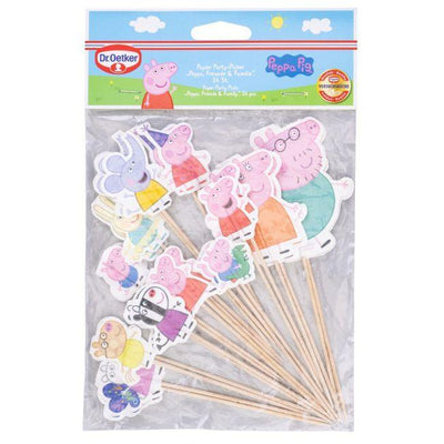 Set/24 Cupcakes Toppers Peppa Pig - DR OETKER