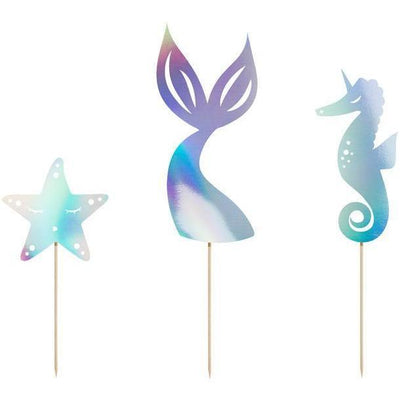 Set/3 Toppers Mermaid - PARTY DECO