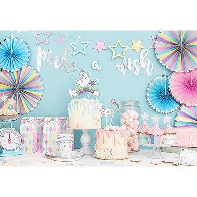 Set/5 Toppers Licorne Mix - PARTY DECO