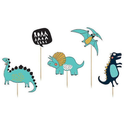 Set/5 Toppers Mix Dino Party - PARTY DECO