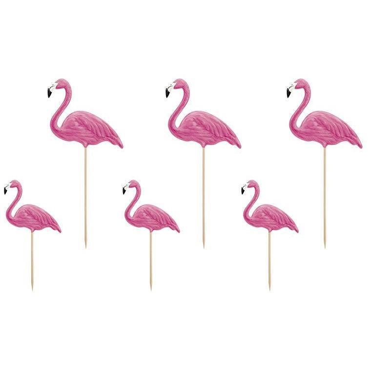 Set/6 Topper Flamingo - PARTY DECO